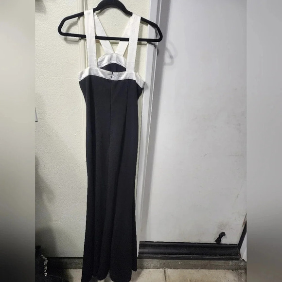 Lulus Luxurious Outlook Black and White Bow Mermaid Maxi Dress Party Prom - Picture 11 of 12